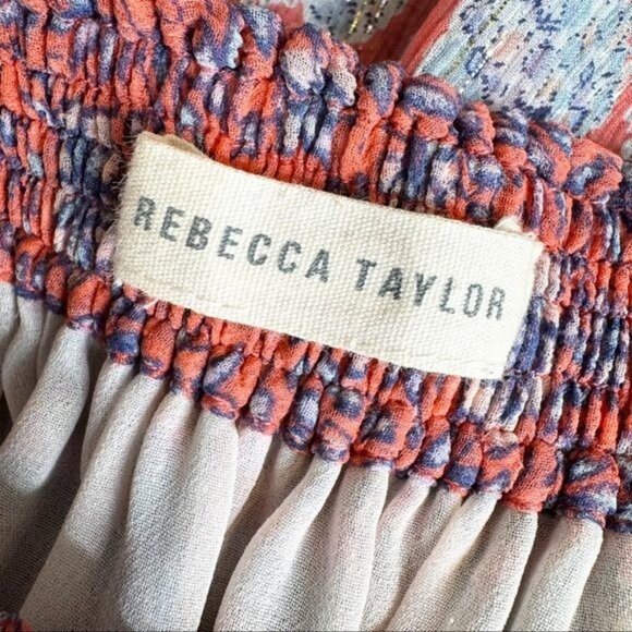 Rebecca Taylor Silk Off Shoulder Patchwork Mini Dress Mermaid Size S - Picture 9 of 15